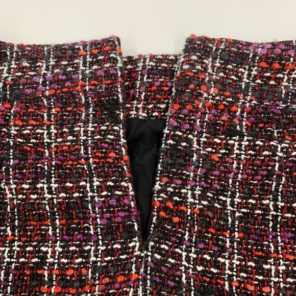Maison Jules Women's L Skirt Mini Tweed A-Line Skirt Black Plaid Multi L - Picture 6 of 8